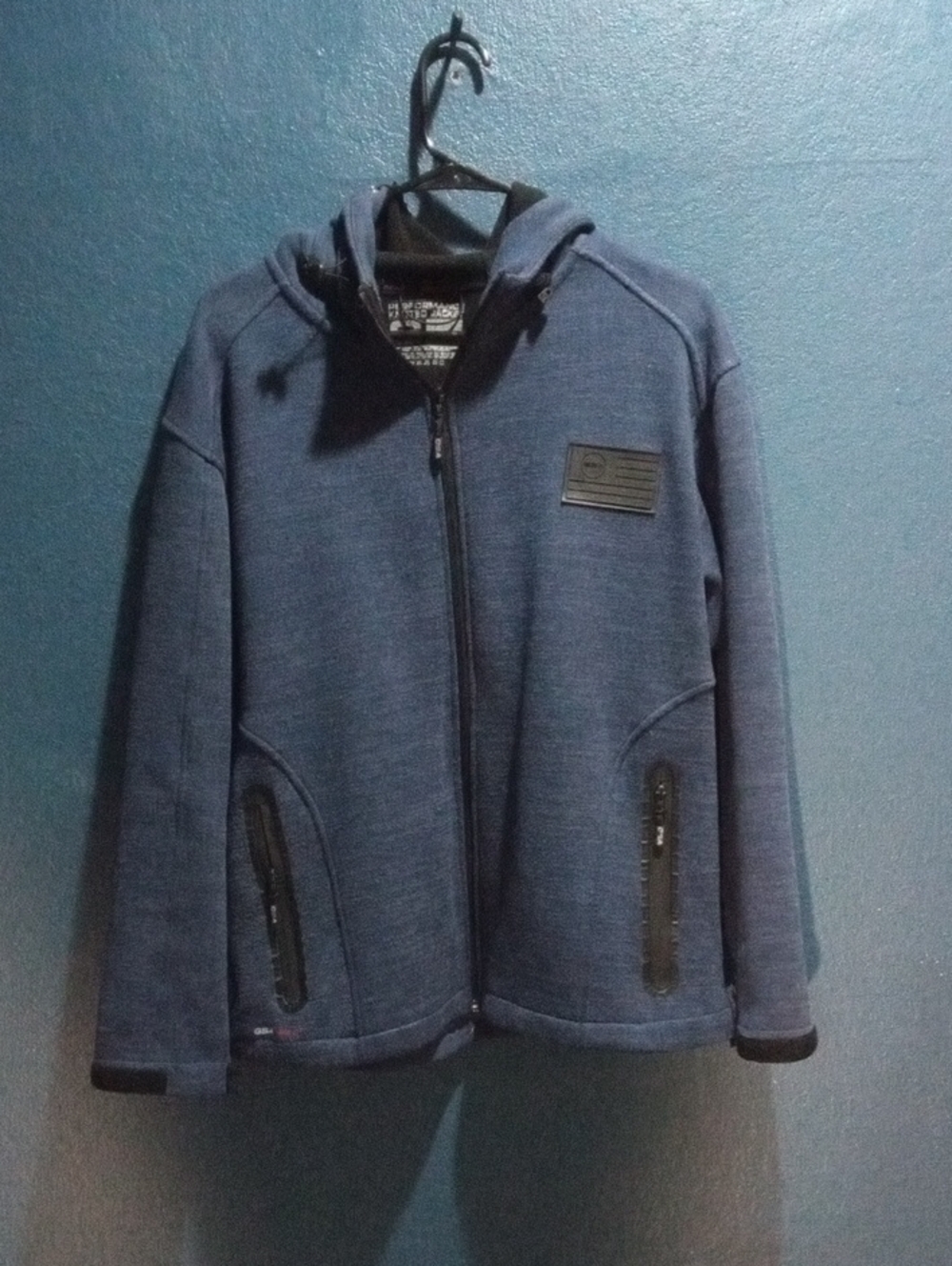 Men's Navy Blue Lightweight Zip Hoodie Jacket